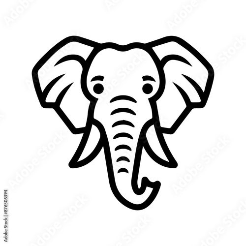 Elephant icon or modern line symbol. Vector line art and icon design with bold outline. Black and white Pixel Perfect minimalistic symbol isolated white background. Silhouette simple thin sign