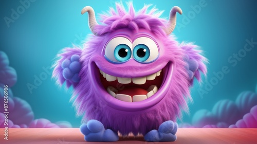 Cute 3D cartoon monster