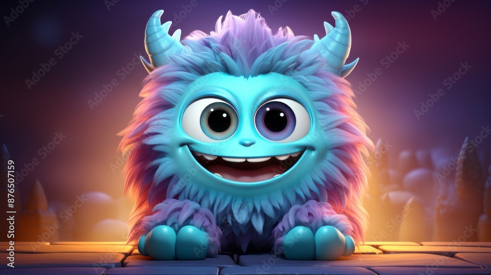 Cute Fluffy Little 3d cartoon monster character Cute Fluffy Little 3d cartoon monster character