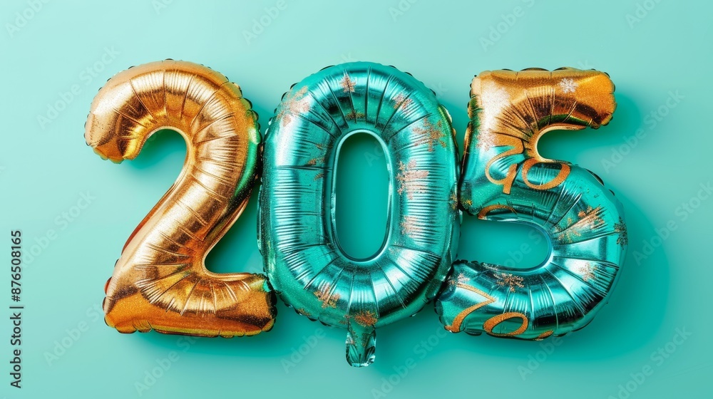 2025 balloon numbers floating on solid background symbol of new year, christmas, and future 2025 balloon numbers floating on solid background symbol of new year, christmas, and future