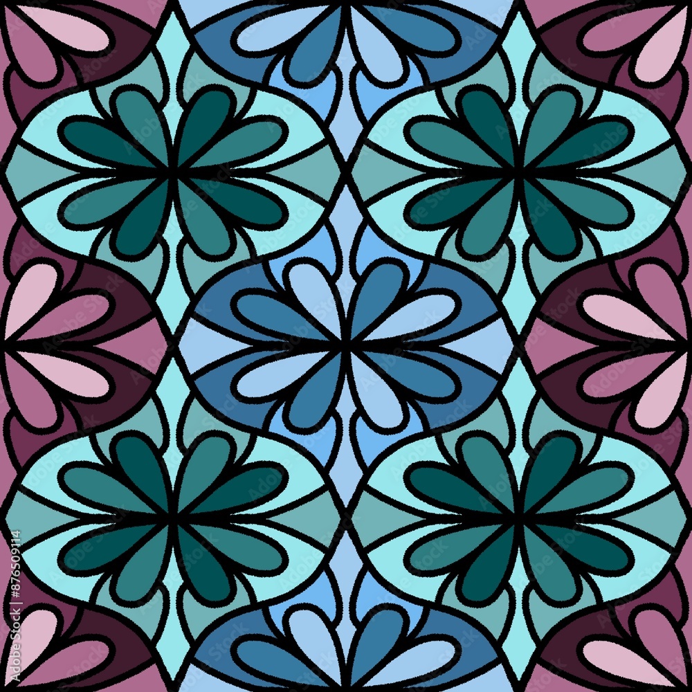 Abstract geometric floral seamless flower pattern for fabrics and linens Abstract geometric floral seamless flower pattern for fabrics and linens