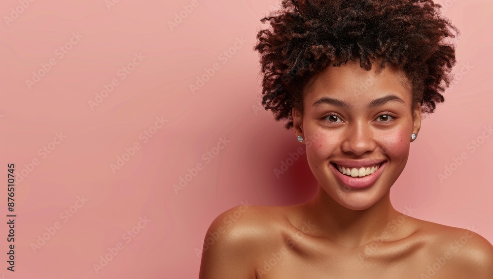 Beautiful Afro american woman with flawless skin. Skincare concept. Beautiful young black girl practicing skincare. smooth face touches her healthy facial skin. Copy space for text. Beautiful Afro american woman with flawless skin. Skincare concept. Beautiful young black girl practicing skincare. smooth face touches her healthy facial skin. Copy space for text.