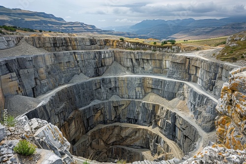 Deep View of a Diamond Quarry in South Africa