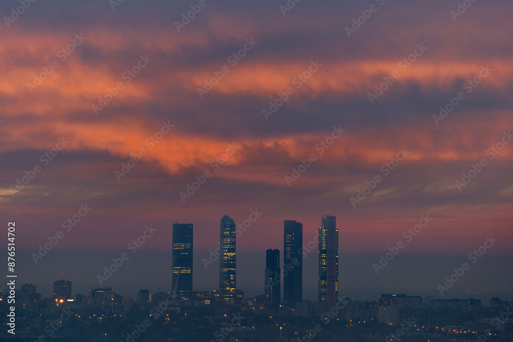 Fototapeta premium CBD Madrid Cuatro Torres Business Área