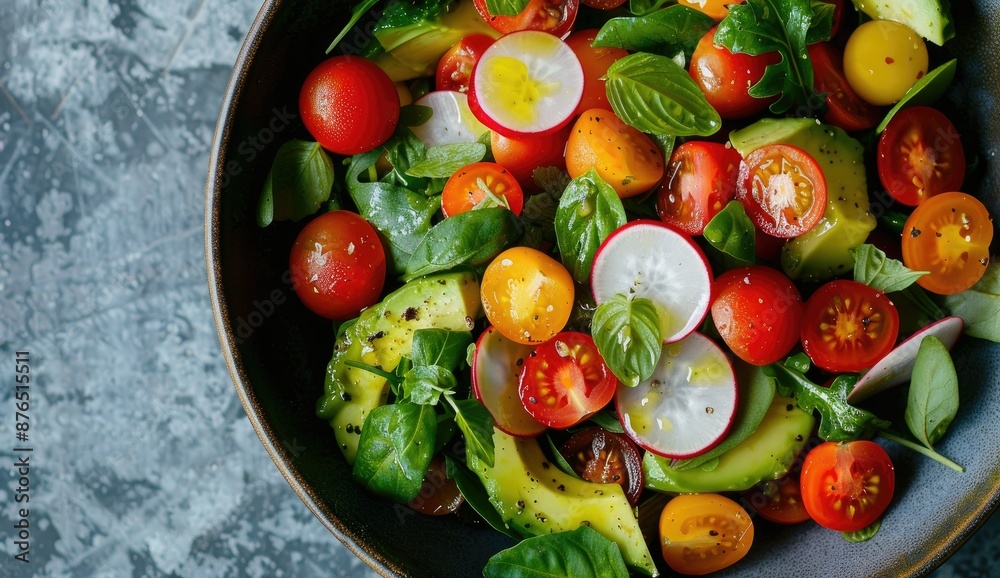 Avocado and Tomato Salad with Radish and Basil Avocado and Tomato Salad with Radish and Basil