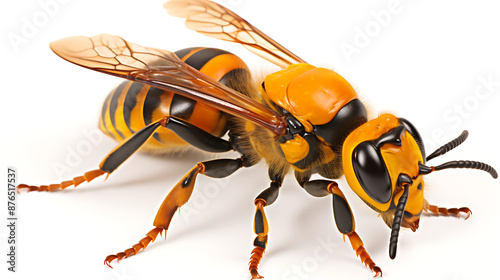 Giant hornet in striking detail, showcasing nature's intricate design and the beauty of the natural world.