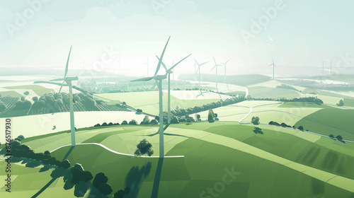 wind turbines farm as illustraition photo