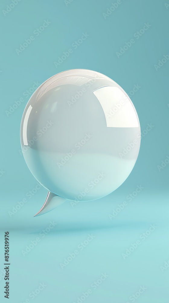 3D big speech bubble against isolated soft blue background 3D big speech bubble against isolated soft blue background