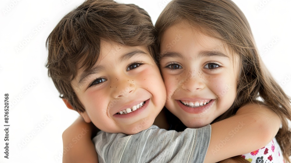 Pure Sibling Love: Brother and Sister Embracing Joyfully Pure Sibling Love: Brother and Sister Embracing Joyfully