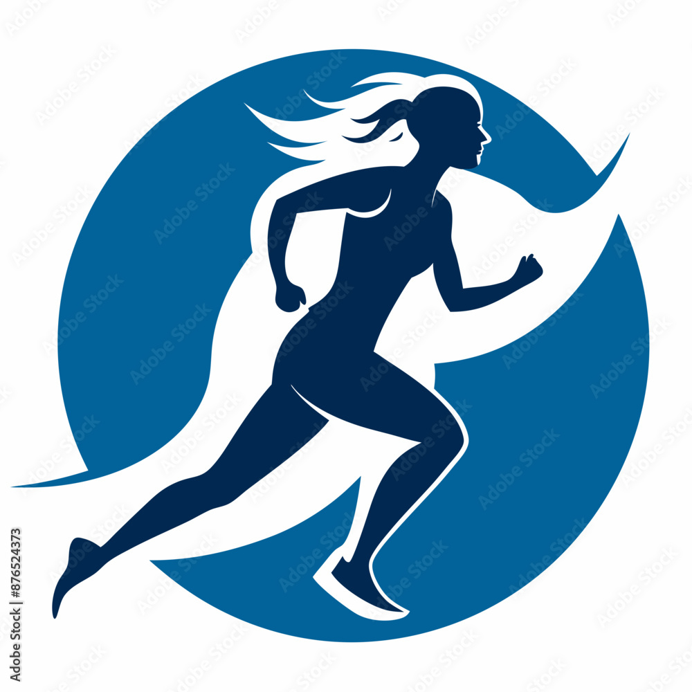Running Woman Logo Vector Illustration Running Woman Logo Vector Illustration