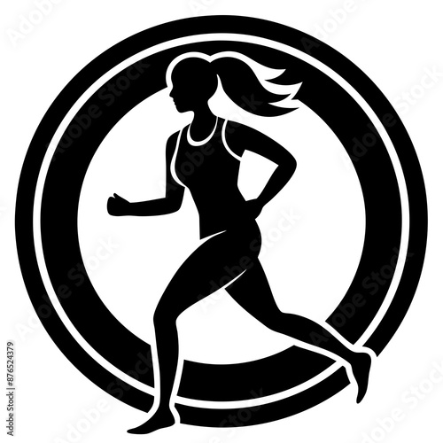 Running Woman Logo Vector Illustration