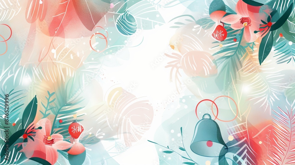 Colorful abstract Christmas background with festive elements. Concept of holiday design, seasonal decor, vibrant winter theme, copy space. Copy space Colorful abstract Christmas background with festive elements. Concept of holiday design, seasonal decor, vibrant winter theme, copy space. Copy space
