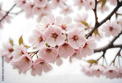 Close-up shot of blossoms on cherry tree branch © W2GO