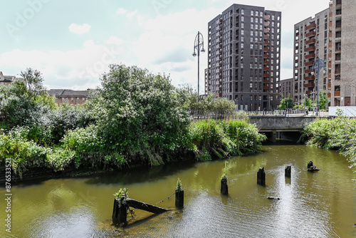 View of the River Roding, Barking, London:  London, UK, 24 May 2024 44