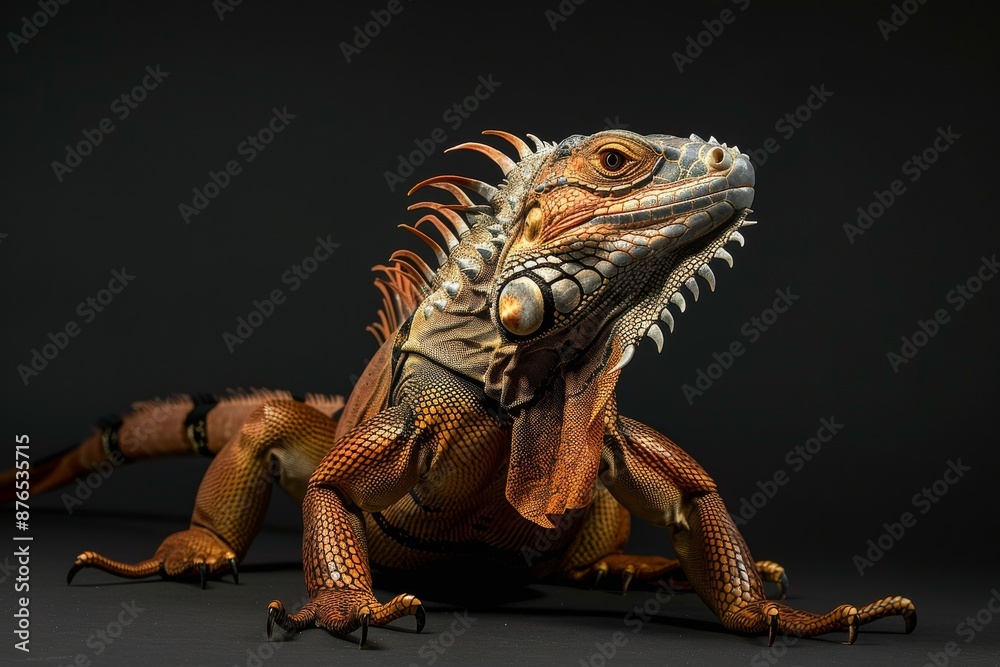 Obraz premium Full body view of iguana, in natural habitat, full body shot, full body View