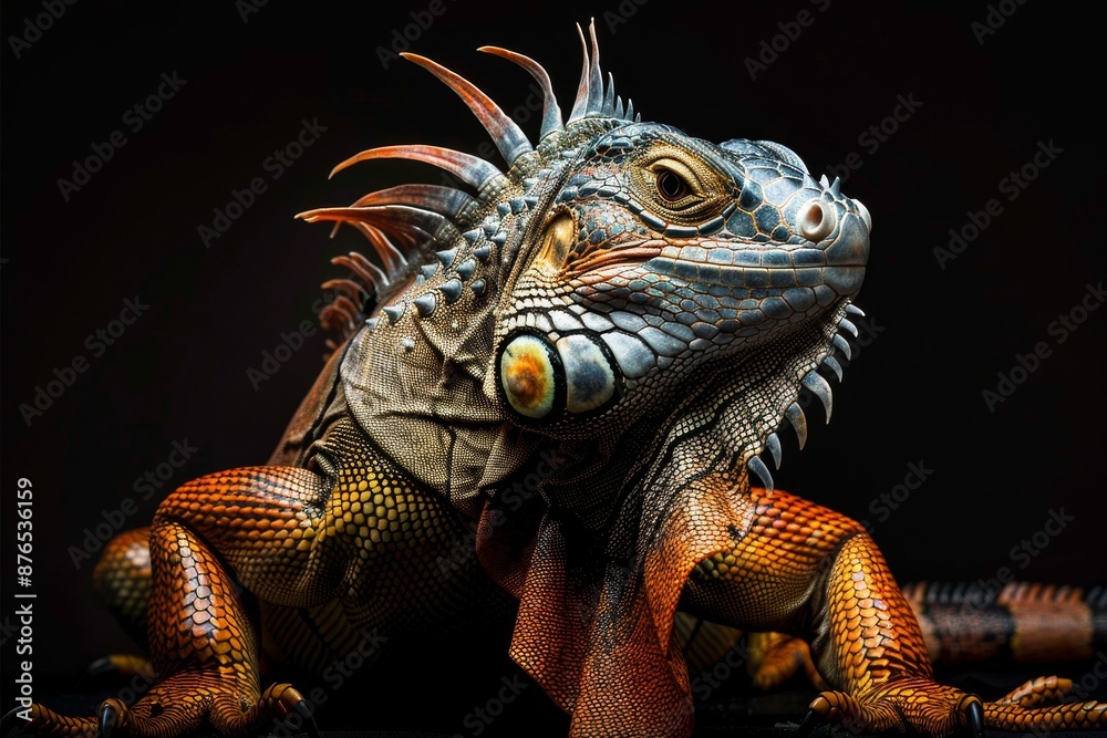Mystic portrait of Iguana, full body view Mystic portrait of Iguana, full body view