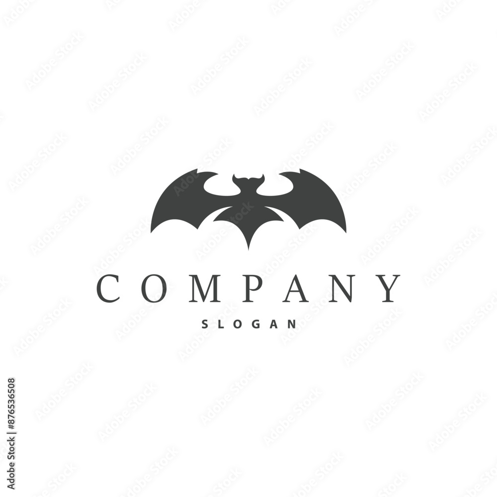 Bat logo design simple halloween bat black silhouette illustration design template Bat logo design simple halloween bat black silhouette illustration design template