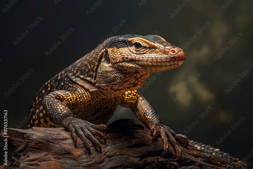 Fototapeta premium Full body view of Monitor Lizard , in natural habitat, full body shot, full body View