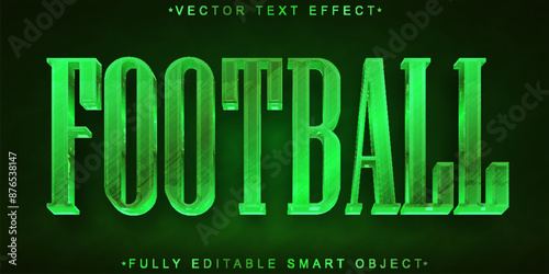Green Football Vector Fully Editable Smart Object Text Effect