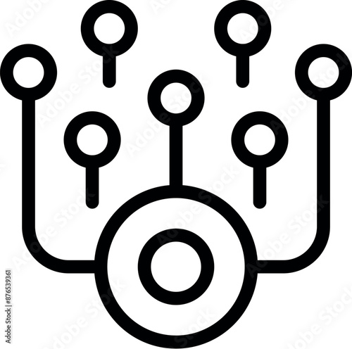 Network hub is connecting devices with data transferring information