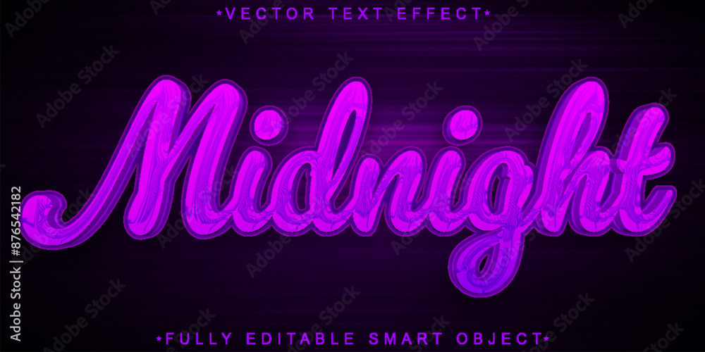 Purple Script Midnight Vector Fully Editable Smart Object Text Effect Purple Script Midnight Vector Fully Editable Smart Object Text Effect