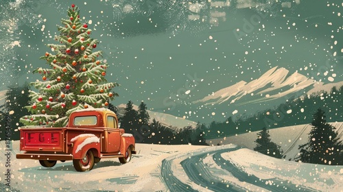 Vintage themed Christmas card