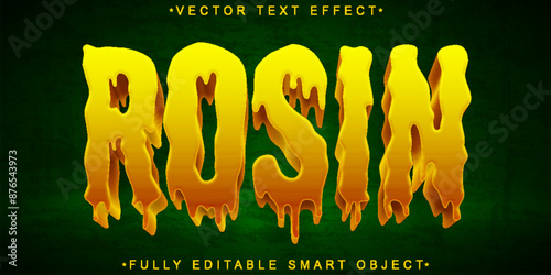 Cartoon Dripping Orange Rosin Vector Fully Editable Smart Object Text Effect