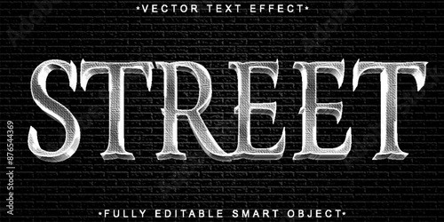 Silver Urban Street Vector Fully Editable Smart Object Text Effect