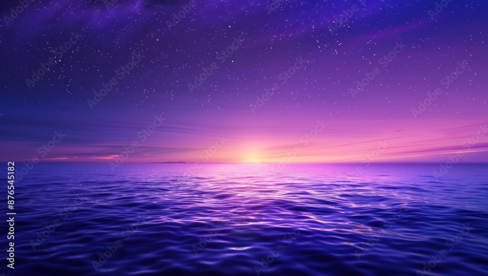 Obraz premium Purple Sunset Over a Tranquil Sea