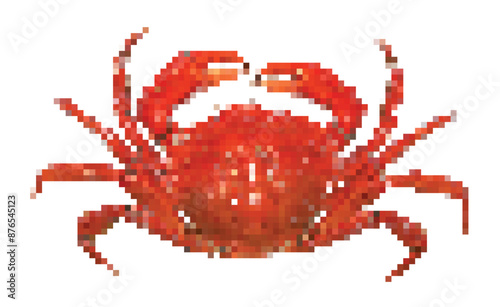 Red crab from vector pixel