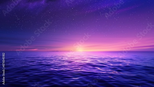 Purple Sunset Over a Tranquil Sea © diwek