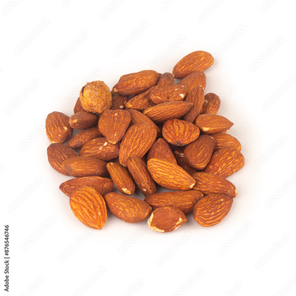 almond isolated on white background pile almond isolated on white background pile