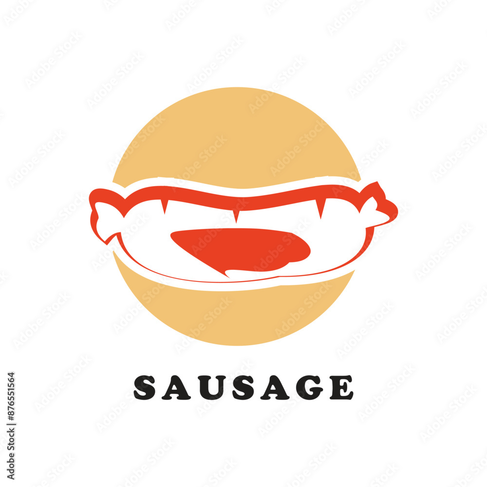 Sausage logo design simple concept Premium Vector Sausage logo design simple concept Premium Vector