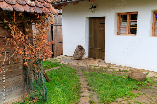 Europe, Romania. Viscri. Path to local village house. photo