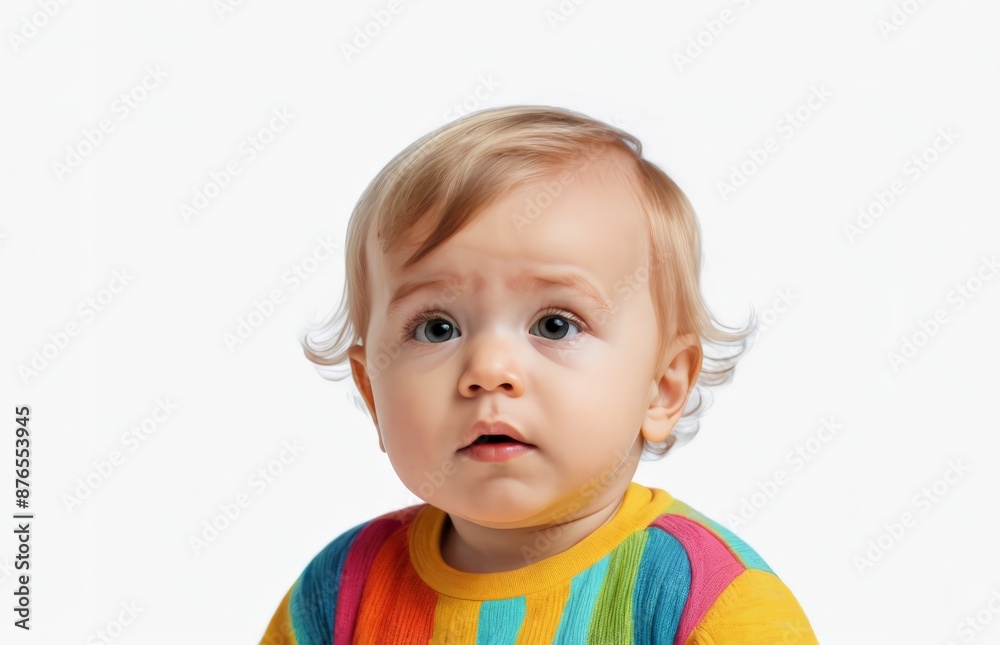 Curious Baby with Blonde Hair	