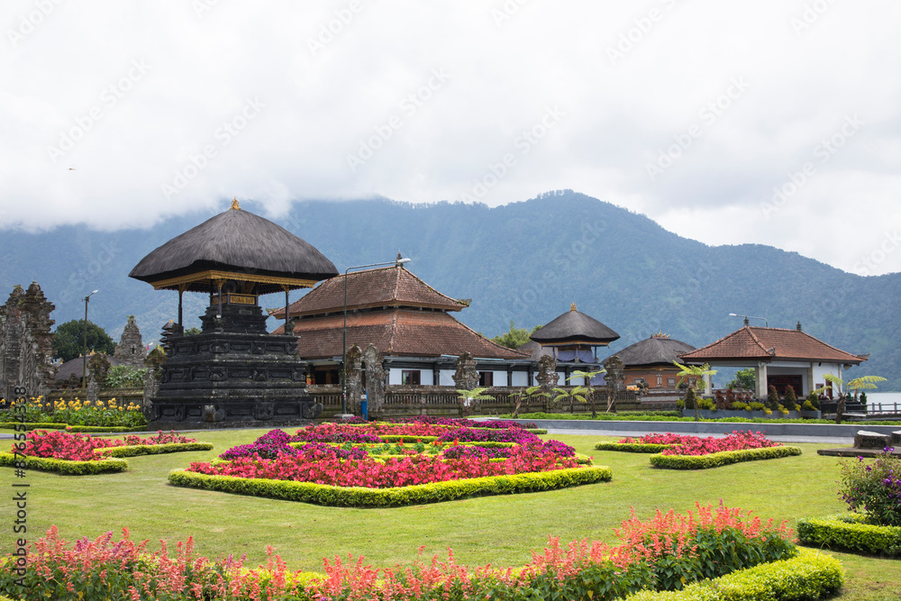 Beautiful view of Ulun Danu Beratan Temple in Bali Island in Bali Island, Indonesia
