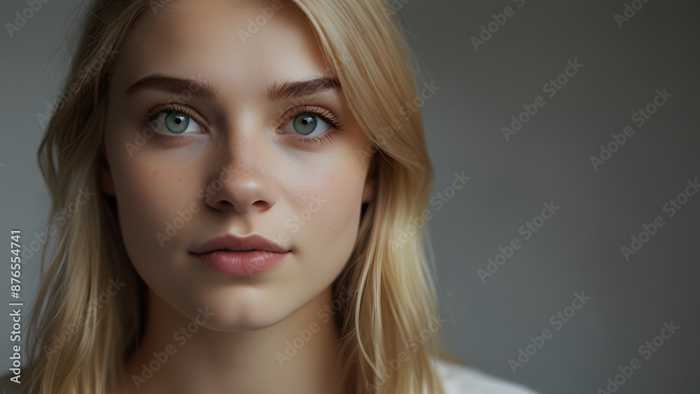 Portrait of an 18-year-old blonde woman with healthy skin Portrait of an 18-year-old blonde woman with healthy skin