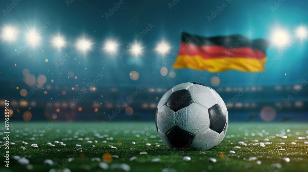 Fototapeta premium Soccer Ball on a Stadium Field