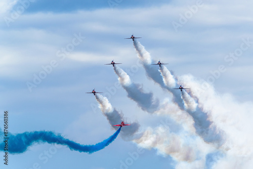 Red Arrows, Royal Air Force Aerobatic Team, Airshow 2024, Teignmouth, Devon, England photo