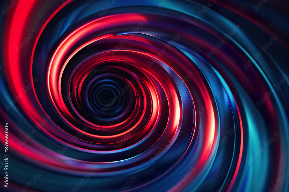 A spiral of red and blue colors with a black center, generative ai image. A spiral of red and blue colors with a black center, generative ai image.