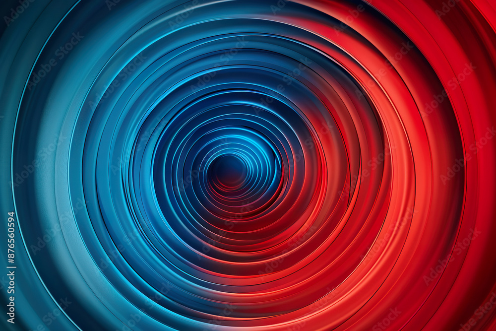 Fototapeta premium A spiral of red and blue colors with a black center, generative ai image.