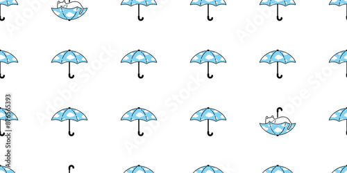cat seamless pattern sky umbrella kitten sleeping calico neko vector pet cartoon doodle tile background gift wrapping paper repeat wallpaper scarf isolated illustration design