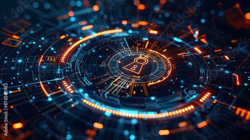 Wallpaper Mural Cybersecurity: Digital Lock and Key Torontodigital.ca