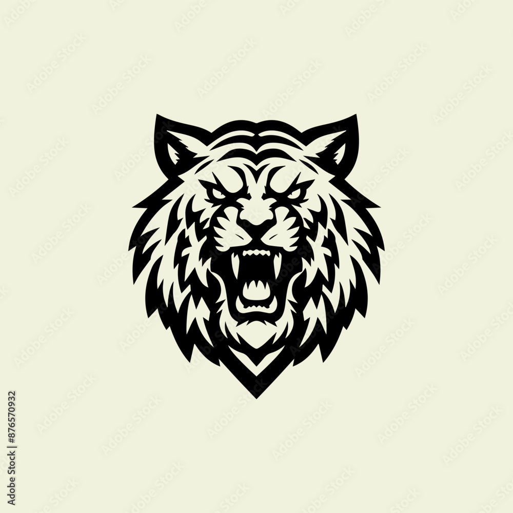 Fototapeta premium Tiger Face Logo Icon Illustration Design Vector