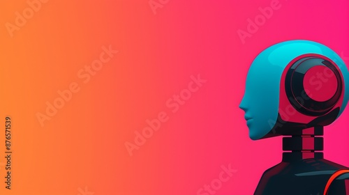 AI in customer service enhancing support with chatbots, virtual assistants, and sentiment analysis for personalized customer interactions. Background Illustration, Bright color tones, , Minimalism, photo
