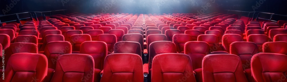 Fototapeta premium Empty Theater Seats, Dramatic Visuals of a Grand Theater Passage, Cinematic Still Life Photography Series