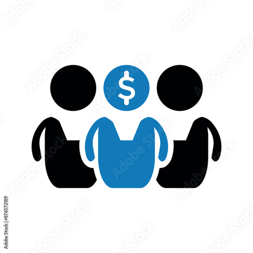 Business investment, investor vector icon
