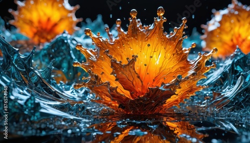 Abstract Liquid Splash Art. © BOJOShop