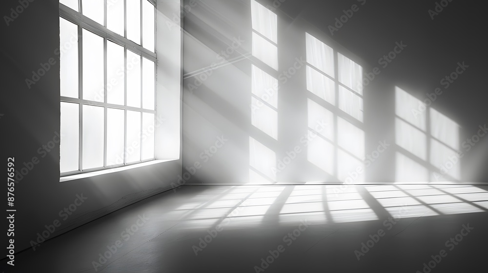 Abstract architecture shadow and lights in office room on white wall from window. Abstract architecture shadow and lights in office room on white wall from window.