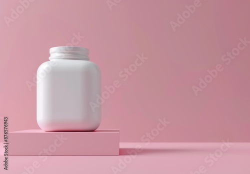 White Bottle on Pink Platform